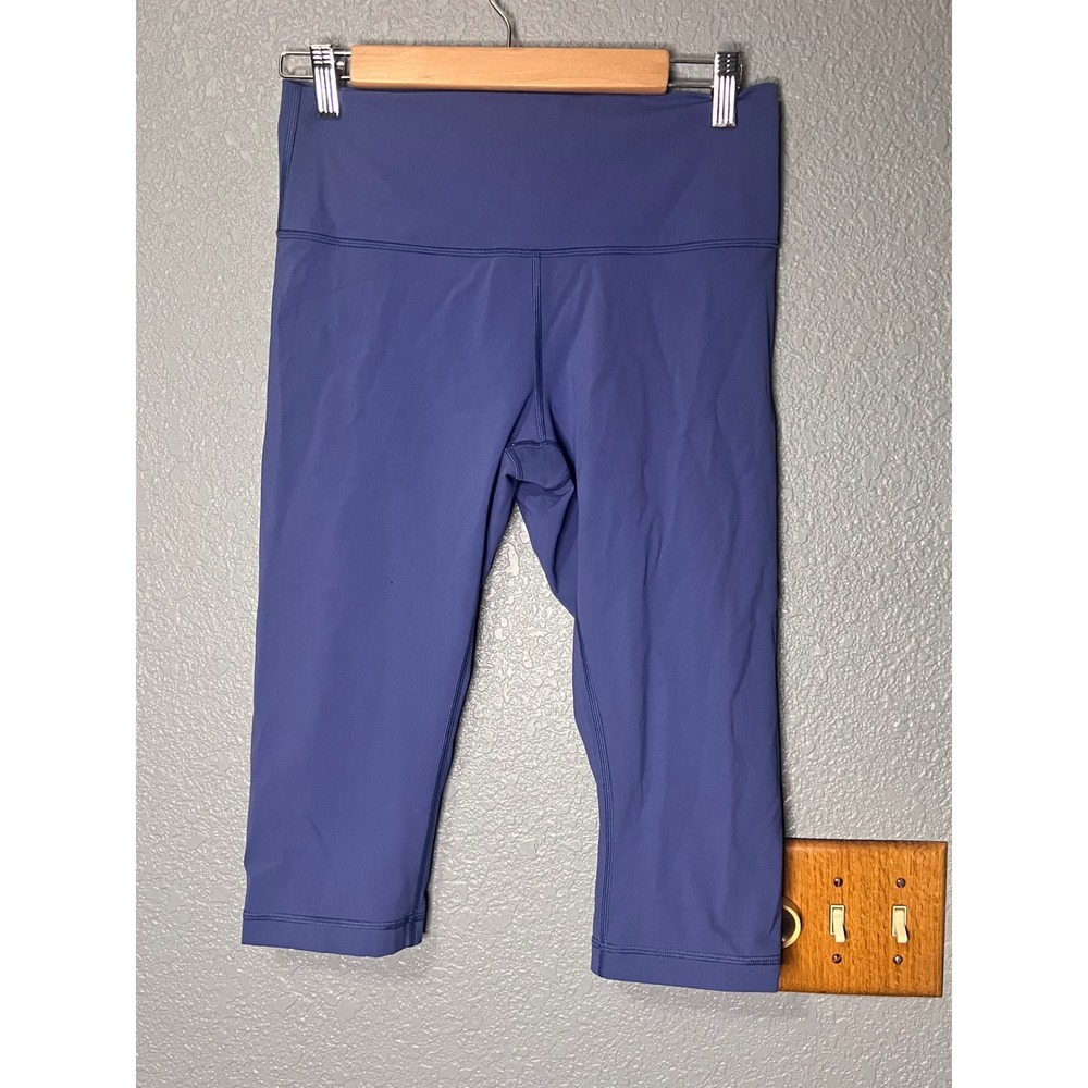 Lululemon High Rise Crop Leggings Purple Blue Size 10 Yoga Training Activewear